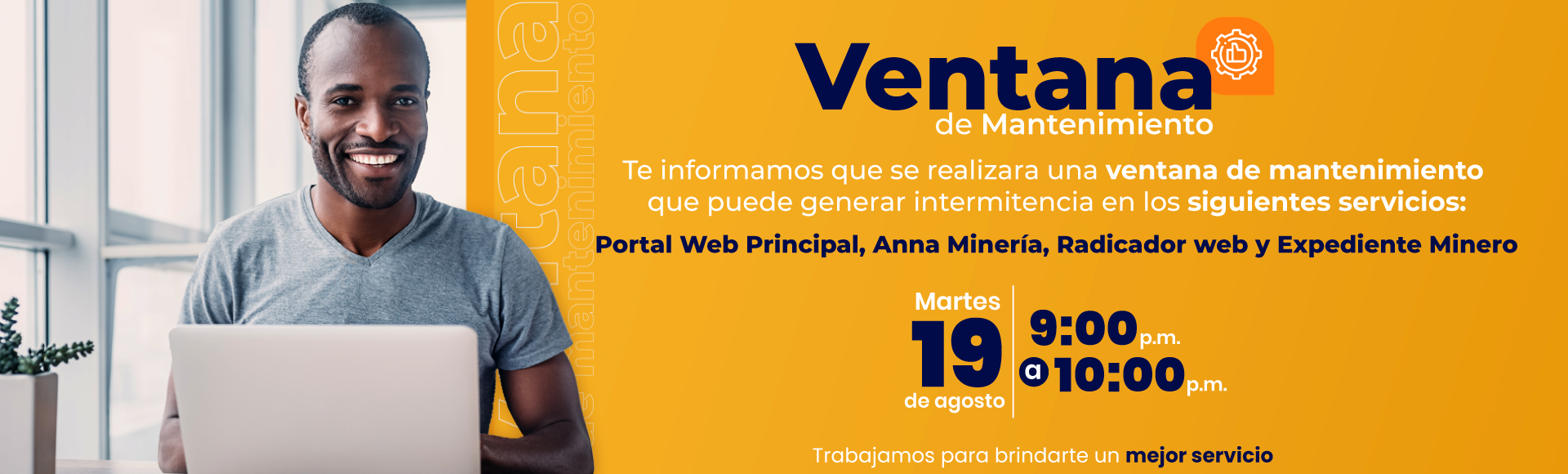 Ventana Mantenimiento Portal Web