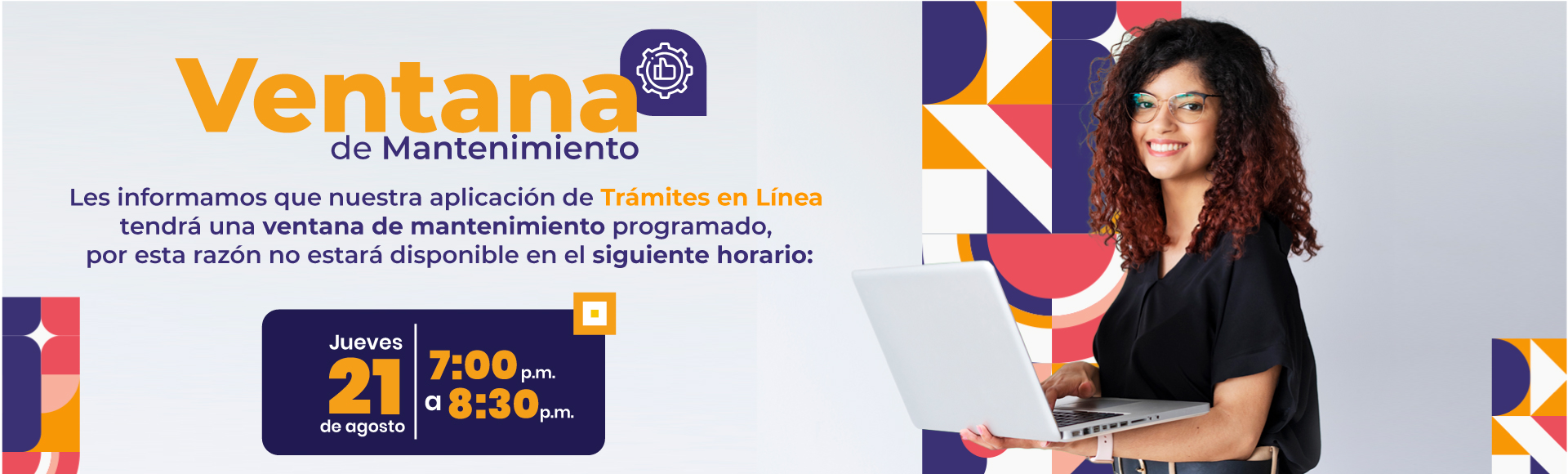 Ventana Mantenimiento tramites en linea