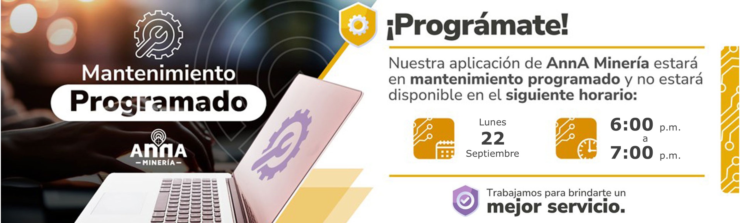 Ventana Mantenimiento Portal Web Septiembre 22 de 2025