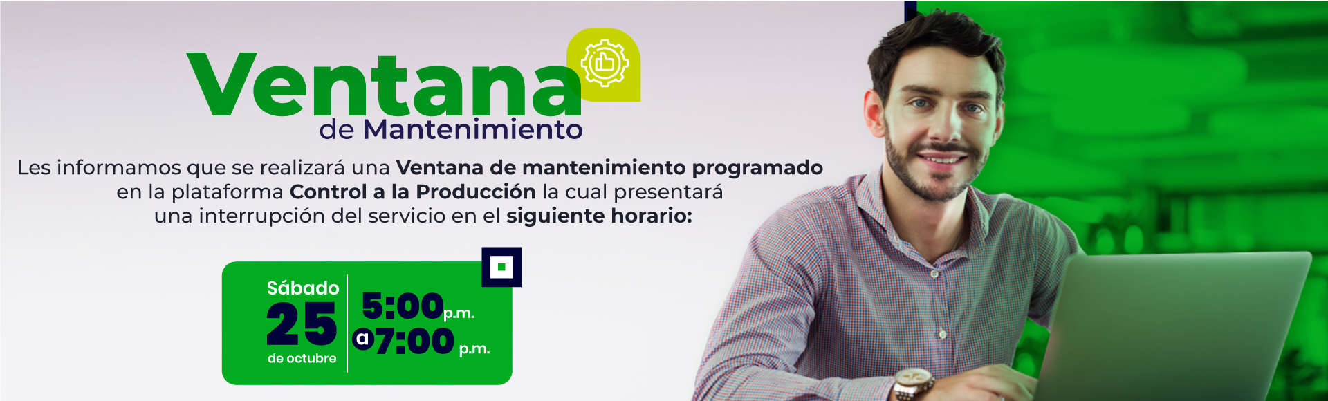Ventana Mantenimiento Portal Web Octubre 23 de 2025