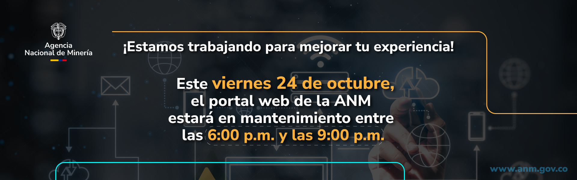 Ventana Mantenimiento Portal Web Octubre 24 de 2025