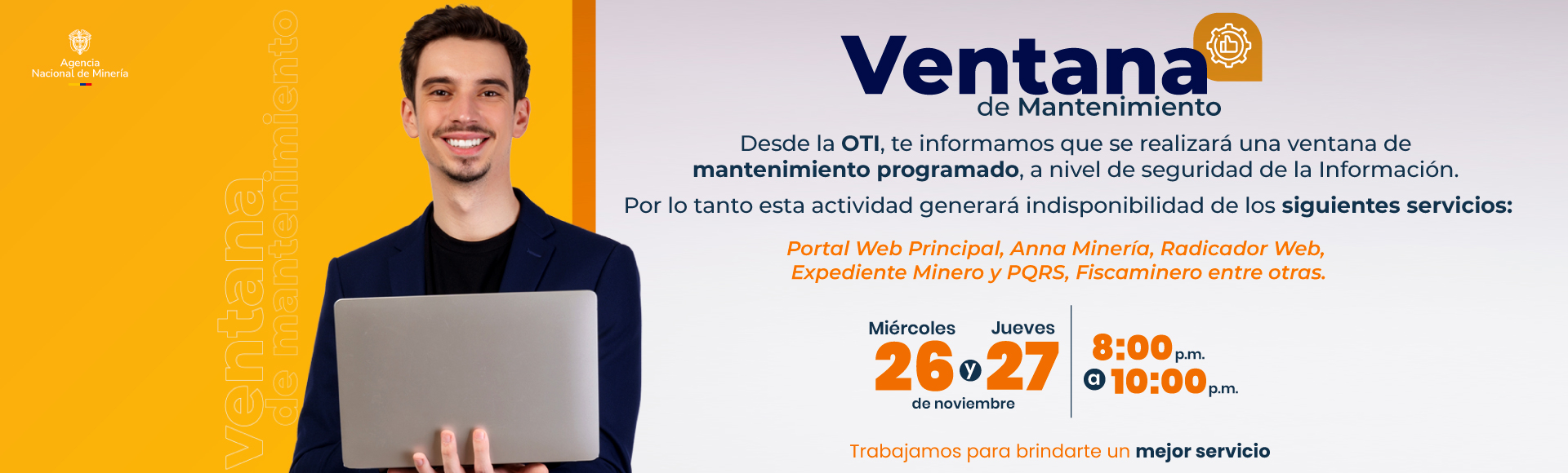 Ventana Mantenimiento Portal Web Noviembre 26 y 27 de 2025