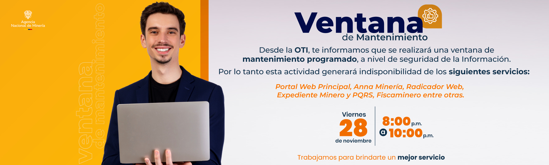 Ventana Mantenimiento Portal Web Noviembre 28 de 2025