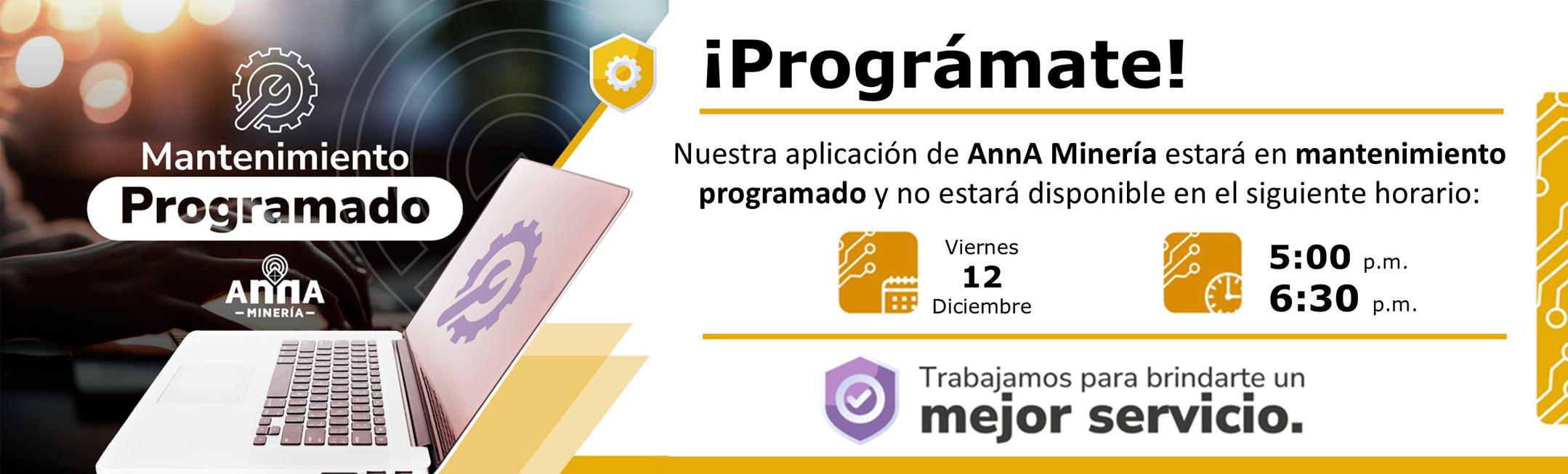 Ventana Mantenimiento Portal Web Diciembre 12 de 2025