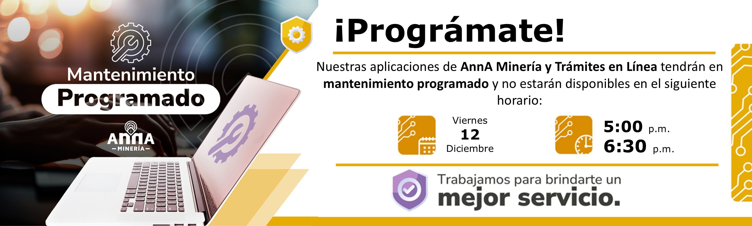 Ventana Mantenimiento Portal Web Diciembre 12 de 2025