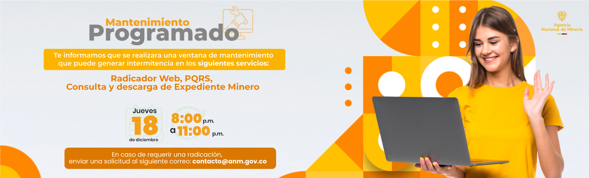 Ventana Mantenimiento Portal Web Diciembre 18 de 2025