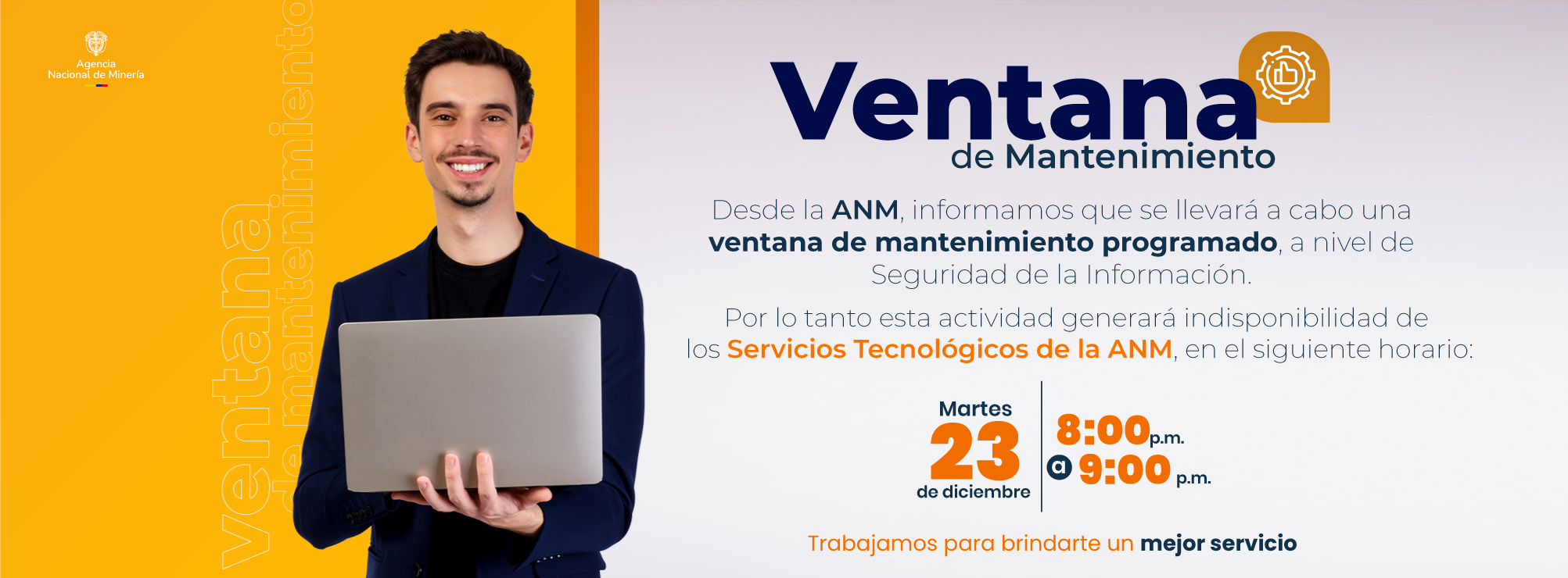 Ventana Mantenimiento Portal Web Diciembre 23 de 2025