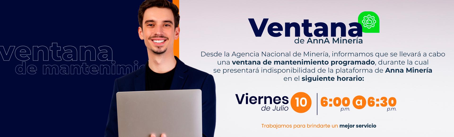 Ventana Mantenimiento Portal Web Julio 10 de 2026