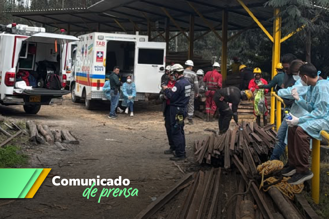 ANM adelanta la búsqueda de un trabajador atrapado en emergencia minera en Cucunubá; cinco fueron hallados sin vida