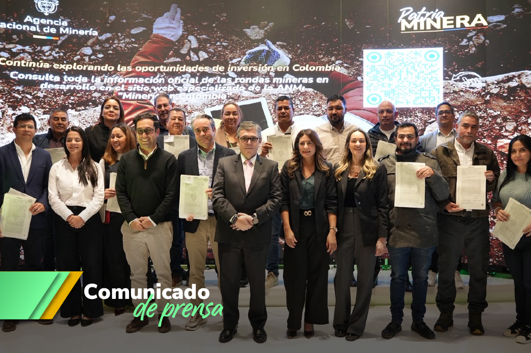 Colombia impulsa la inversión minera: ANM firma nueve contratos de rondas mineras y avanza con 44 nuevas titulaciones en 14 departamentos